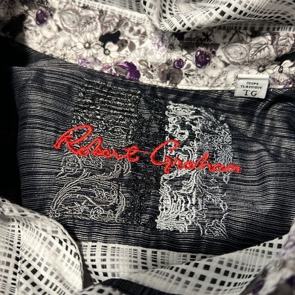 Men's Robert Graham Long Sleeve Button Down Dress Shirt Size XL - Picture 6 of 9